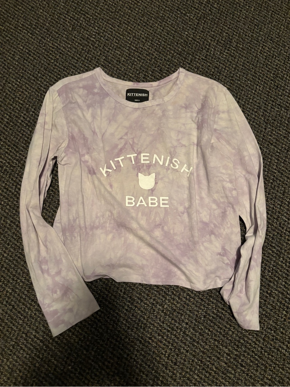 Kittenish Semi-Cropped Long Sleeve Lilac Tie-Dye